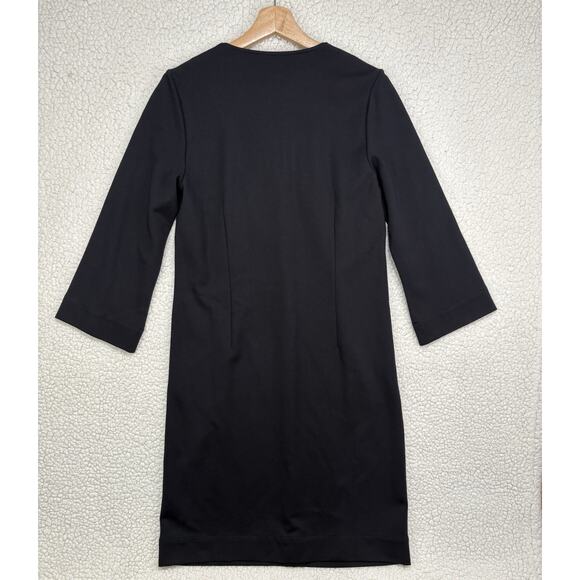 NWT Chicos Black Label Embellished Bow Dress Womens Size 4 Sequin 3/4 Sleeve - Picture 6 of 8